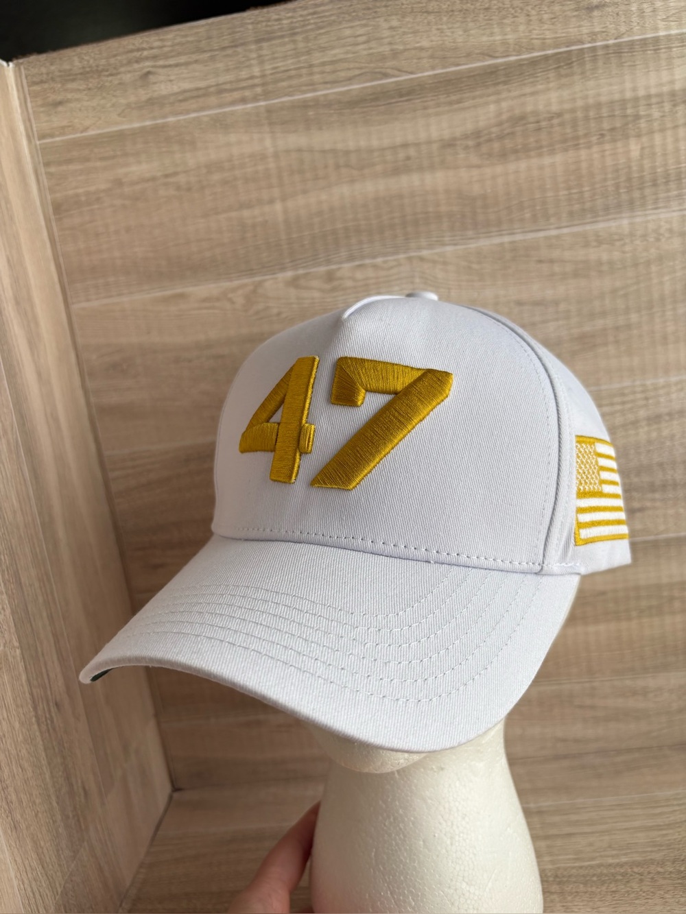 Rare Official Turning Point USA With Logo Charlie Kirk White Gold Trump 47 Hat